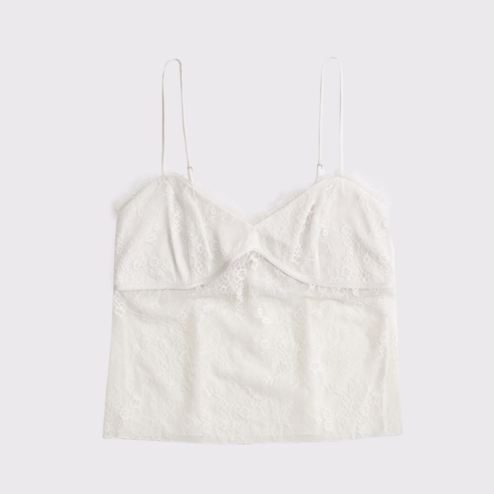 Abercrombie White Lace Babydoll Camisole